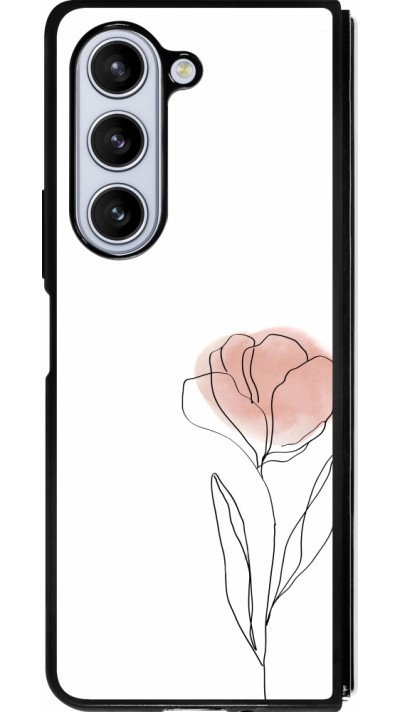 Samsung Galaxy Z Fold5 Case Hülle - Silikon schwarz Spring 23 minimalist flower