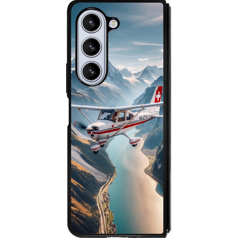 Samsung Galaxy Z Fold5 Case Hülle - Silikon schwarz Schweizer Alpenflug