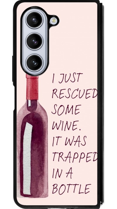 Samsung Galaxy Z Fold5 Case Hülle - Silikon schwarz I just rescued some wine