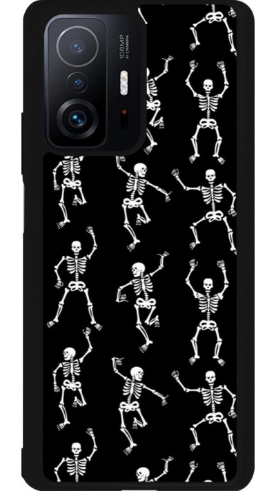 Xiaomi 11T Case Hülle - Silikon schwarz Halloween 2024 dancing skeleton