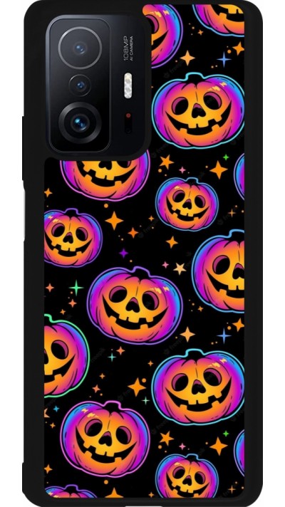 Xiaomi 11T Case Hülle - Silikon schwarz Halloween 2024 rainbow pumpkins