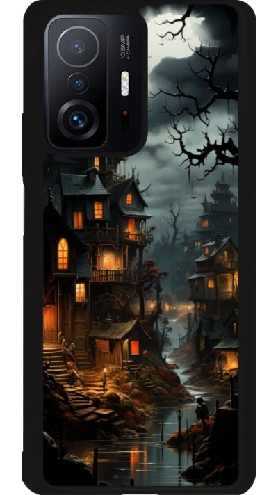 Xiaomi 11T Case Hülle - Silikon schwarz Halloween 2024 scary town