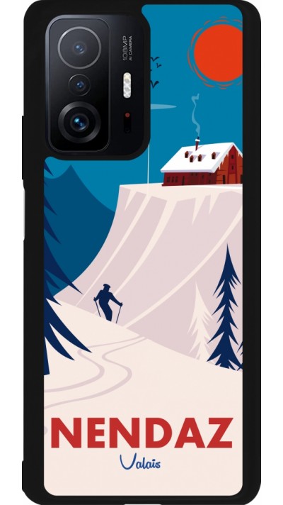 Coque Xiaomi 11T - Silicone rigide noir Nendaz Cabane Ski