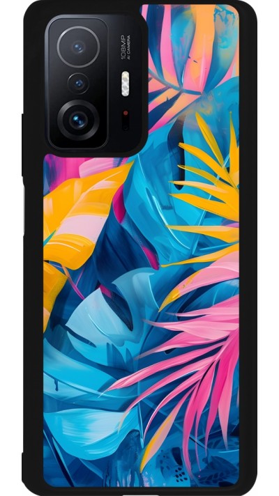 Coque Xiaomi 11T - Silicone rigide noir Palms Blue