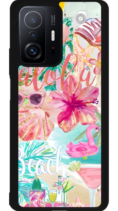 Coque Xiaomi 11T - Silicone rigide noir Preppy Collage Aloha