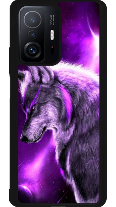 Coque Xiaomi 11T - Silicone rigide noir Purple Sky Wolf