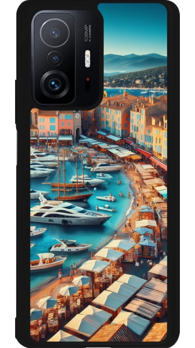 Coque Xiaomi 11T - Silicone rigide noir Saint-Tropez Beach