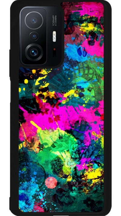 Coque Xiaomi 11T - Silicone rigide noir Splash paint