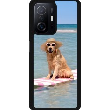 Xiaomi 11T Case Hülle - Silikon schwarz Summer Dog on Paddle