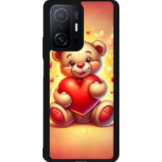 Xiaomi 11T Case Hülle - Silikon schwarz Valentin 2024 Teddy Liebe