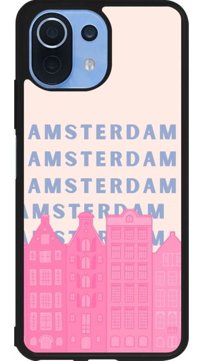 Xiaomi Mi 11 Lite 5G Case Hülle - Silikon schwarz Amsterdam Pink Print