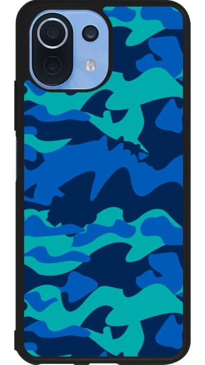 Xiaomi Mi 11 Lite 5G Case Hülle - Silikon schwarz Camo Blue