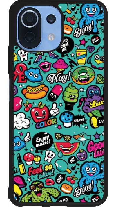 Xiaomi Mi 11 Lite 5G Case Hülle - Silikon schwarz Cartoons old school