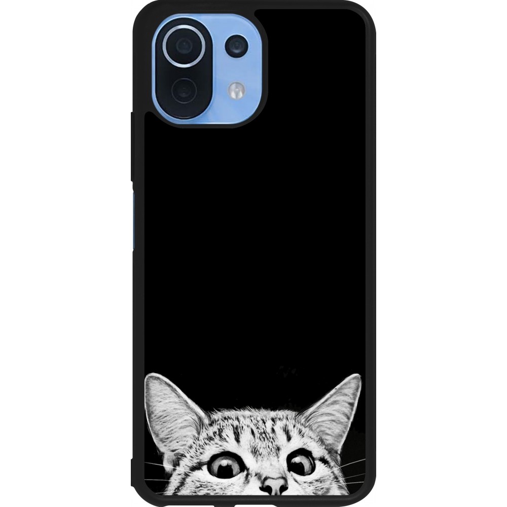 Xiaomi Mi 11 Lite 5G Case Hülle - Silikon schwarz Cat Looking Up Black