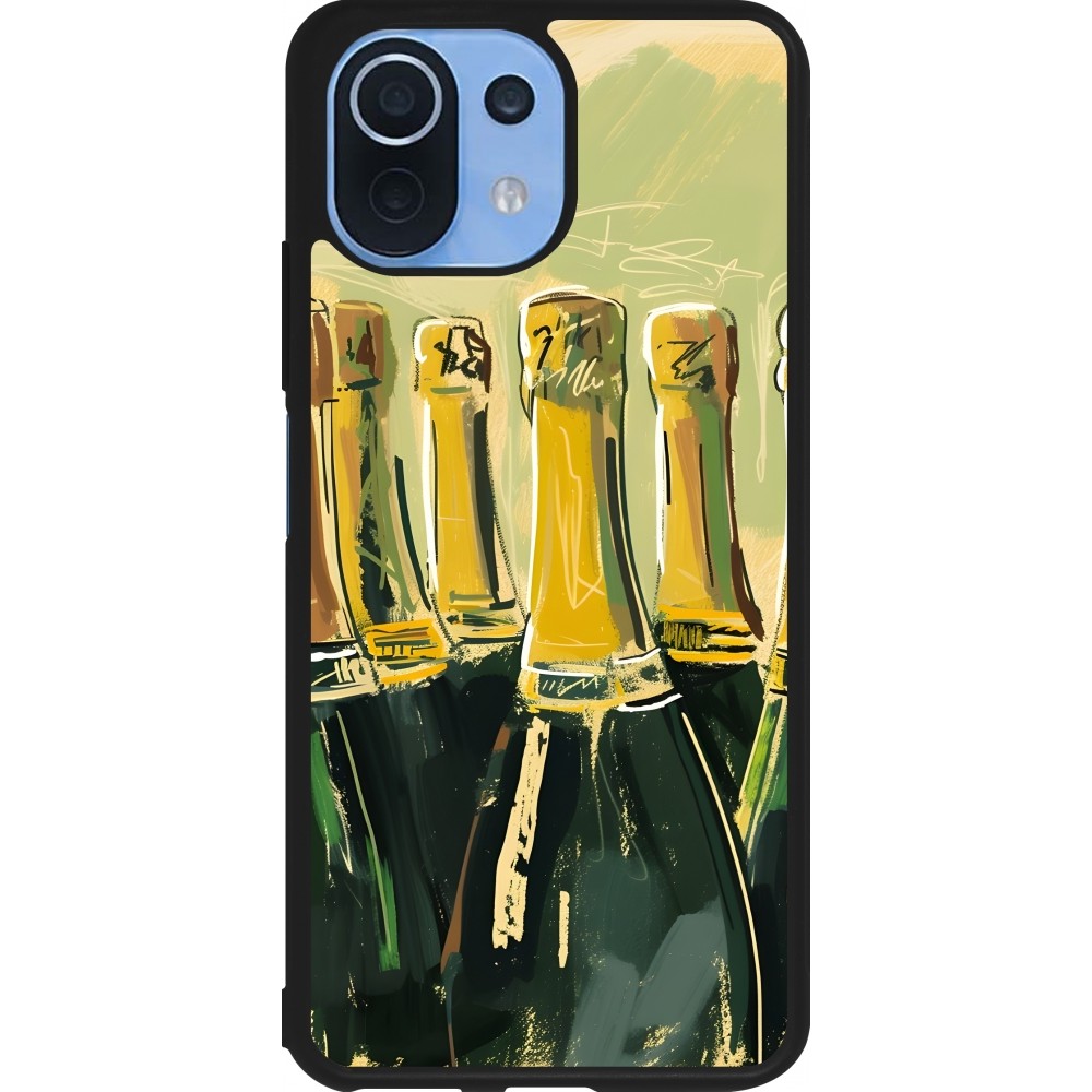 Xiaomi Mi 11 Lite 5G Case Hülle - Silikon schwarz Champagne Malerei