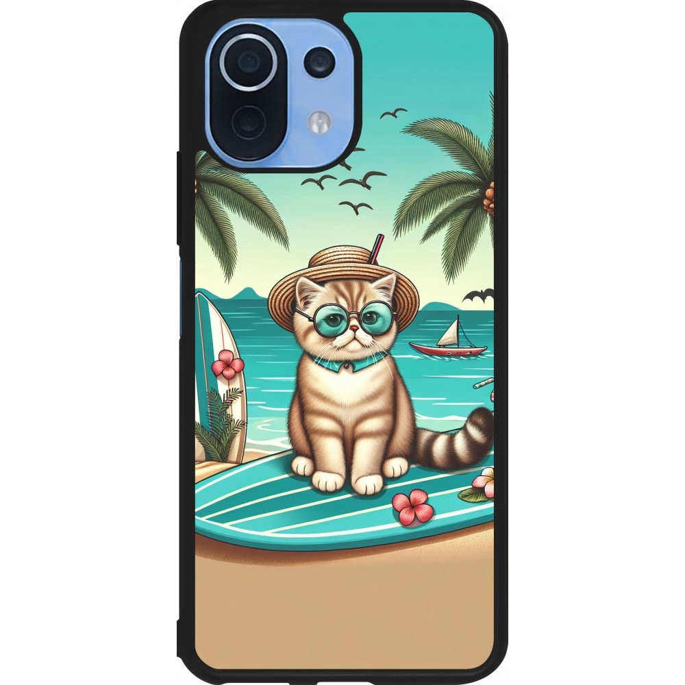 Xiaomi Mi 11 Lite 5G Case Hülle - Silikon schwarz Chat Surf Stil