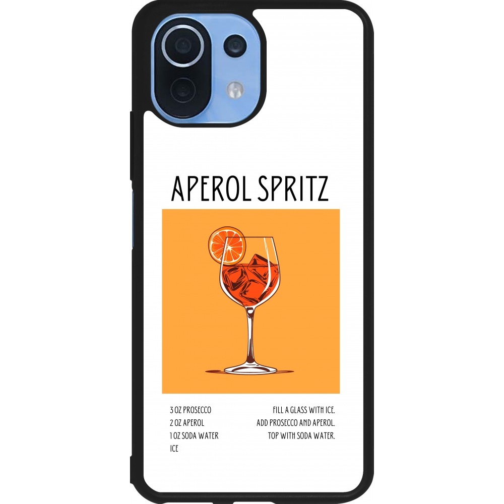 Xiaomi Mi 11 Lite 5G Case Hülle - Silikon schwarz Cocktail Rezept Aperol Spritz