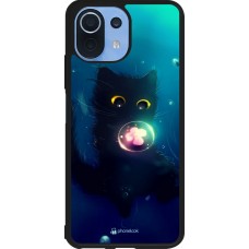 Xiaomi Mi 11 Lite 5G Case Hülle - Silikon schwarz Cute Cat Bubble