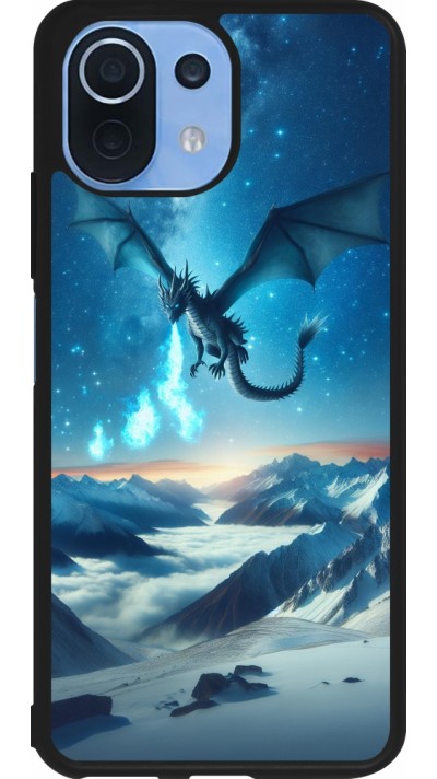 Xiaomi Mi 11 Lite 5G Case Hülle - Silikon schwarz Drache nächtliche Berg