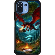 Xiaomi Mi 11 Lite 5G Case Hülle - Silikon schwarz Drache Fliegend Wald Schatz