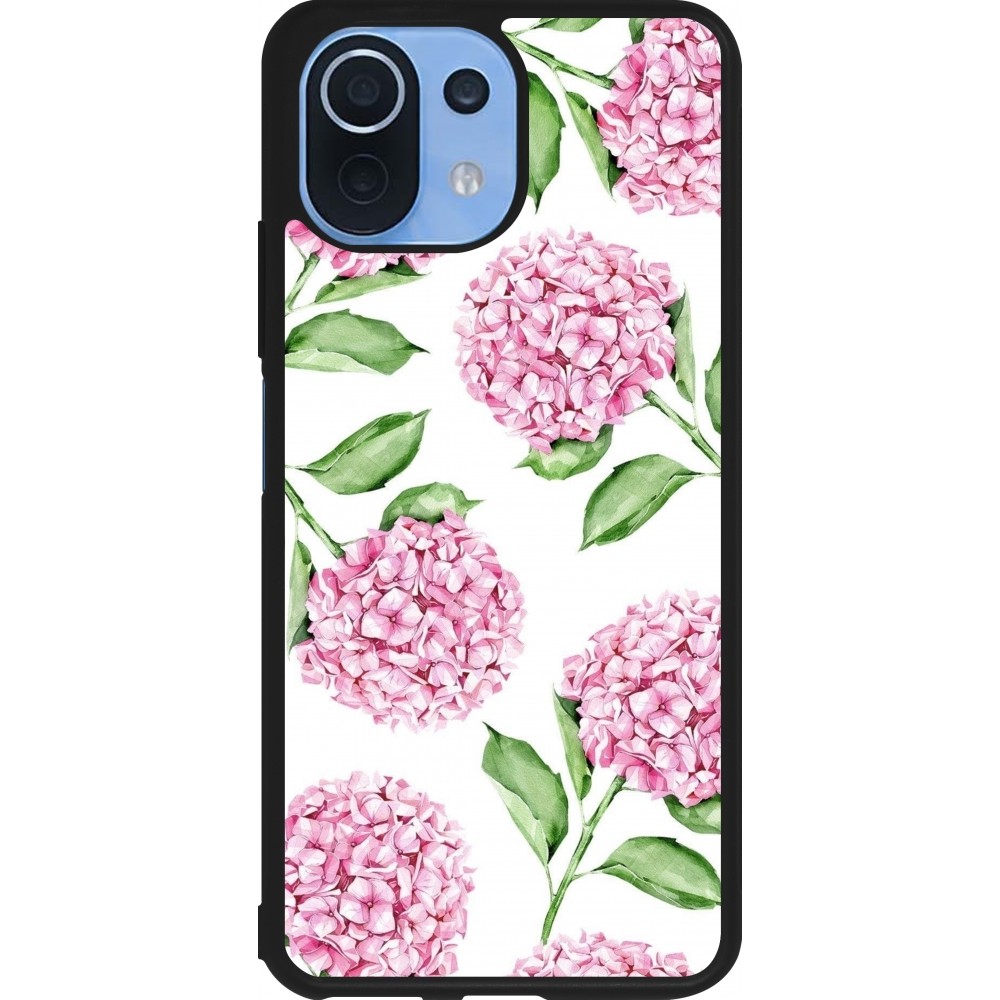 Xiaomi Mi 11 Lite 5G Case Hülle - Silikon schwarz Easter 2024 pink flowers