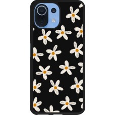 Xiaomi Mi 11 Lite 5G Case Hülle - Silikon schwarz Easter 2024 white on black flower