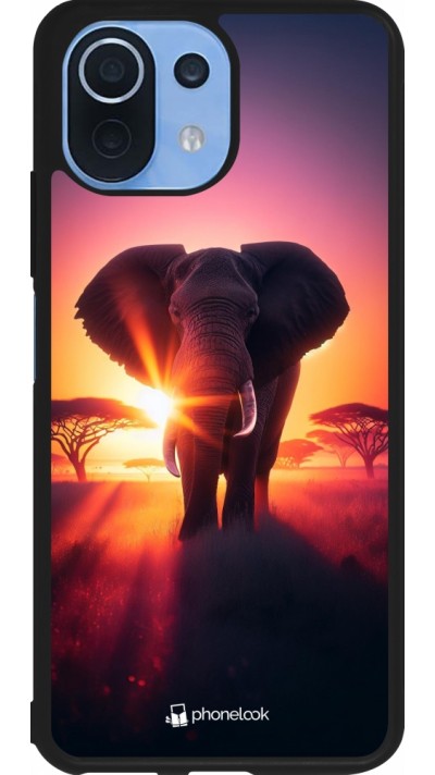 Xiaomi Mi 11 Lite 5G Case Hülle - Silikon schwarz Elefant Sonnenaufgang Schönheit