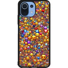 Xiaomi Mi 11 Lite 5G Case Hülle - Silikon schwarz Emoji gemischt