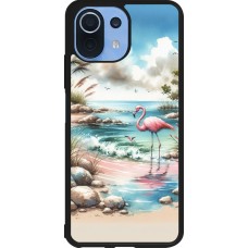 Xiaomi Mi 11 Lite 5G Case Hülle - Silikon schwarz Flamingo Aquarell