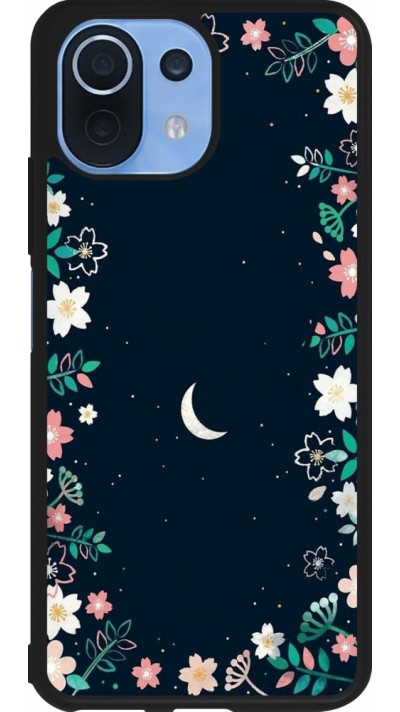 Xiaomi Mi 11 Lite 5G Case Hülle - Silikon schwarz Flowers space