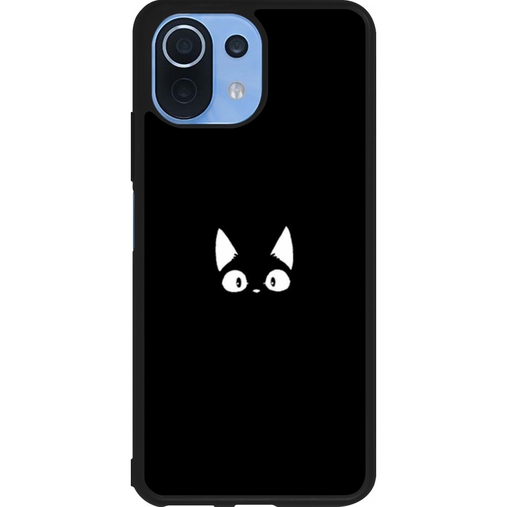 Xiaomi Mi 11 Lite 5G Case Hülle - Silikon schwarz Funny cat on black