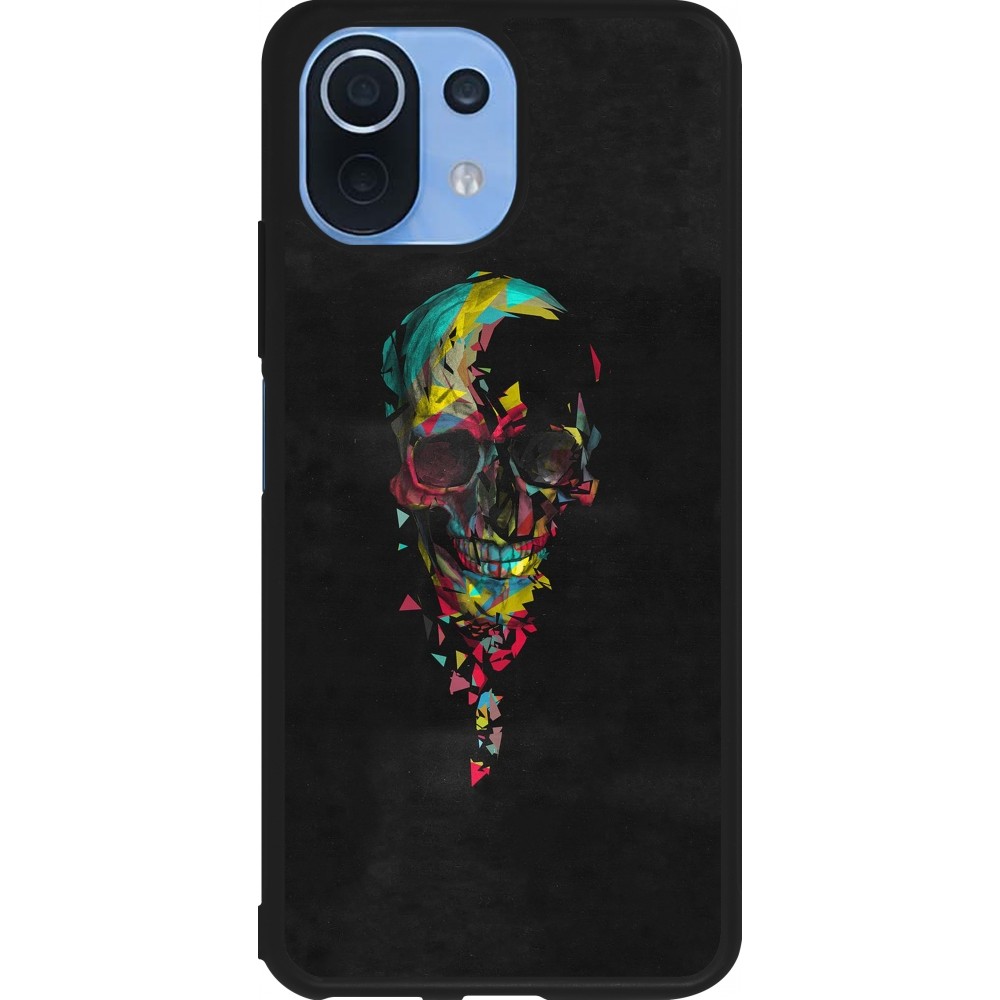 Xiaomi Mi 11 Lite 5G Case Hülle - Silikon schwarz Halloween 22 colored skull