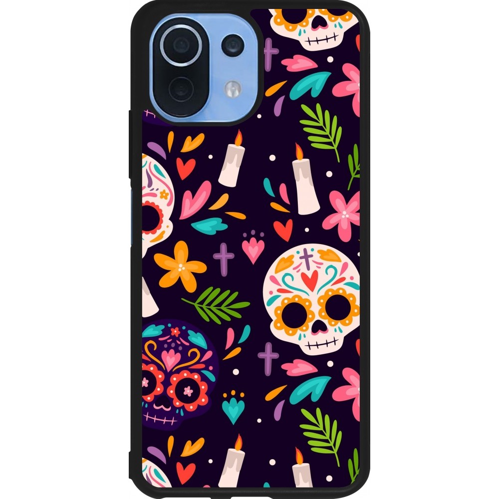 Xiaomi Mi 11 Lite 5G Case Hülle - Silikon schwarz Halloween 2023 mexican style