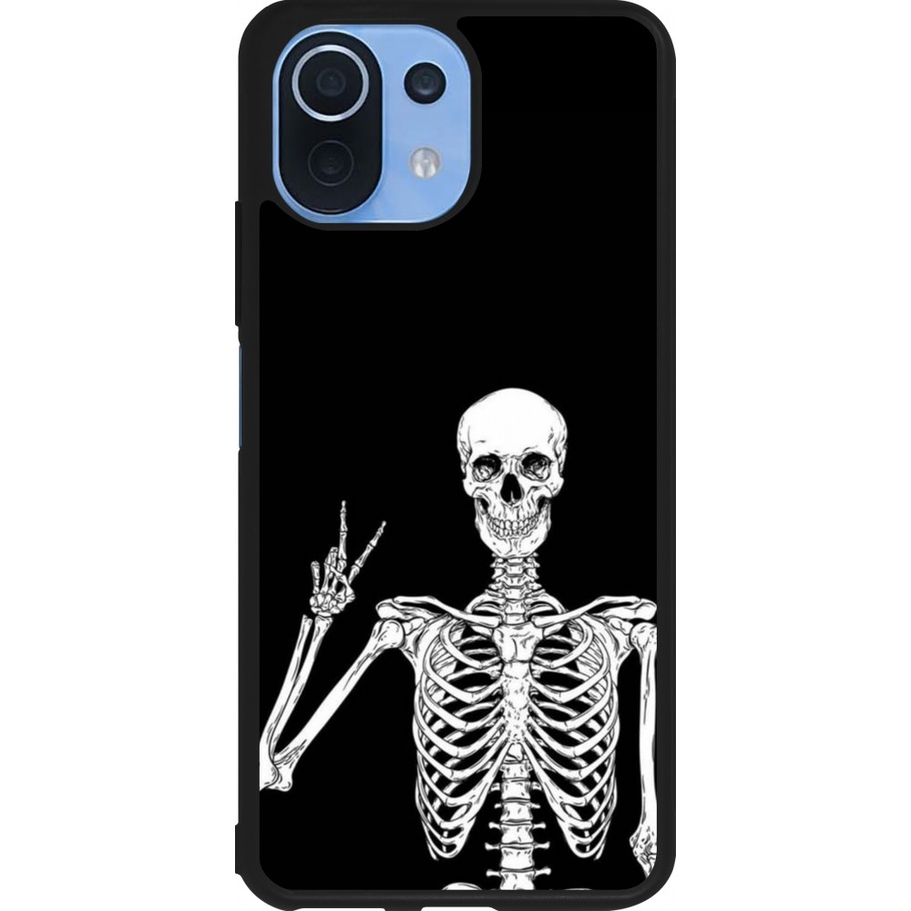 Xiaomi Mi 11 Lite 5G Case Hülle - Silikon schwarz Halloween 2023 peace skeleton