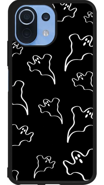 Xiaomi Mi 11 Lite 5G Case Hülle - Silikon schwarz Halloween 2024 black and white ghosts