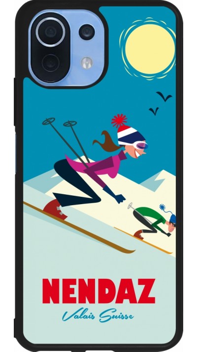 Coque Xiaomi Mi 11 Lite 5G - Silicone rigide noir Nendaz Ski Downhill