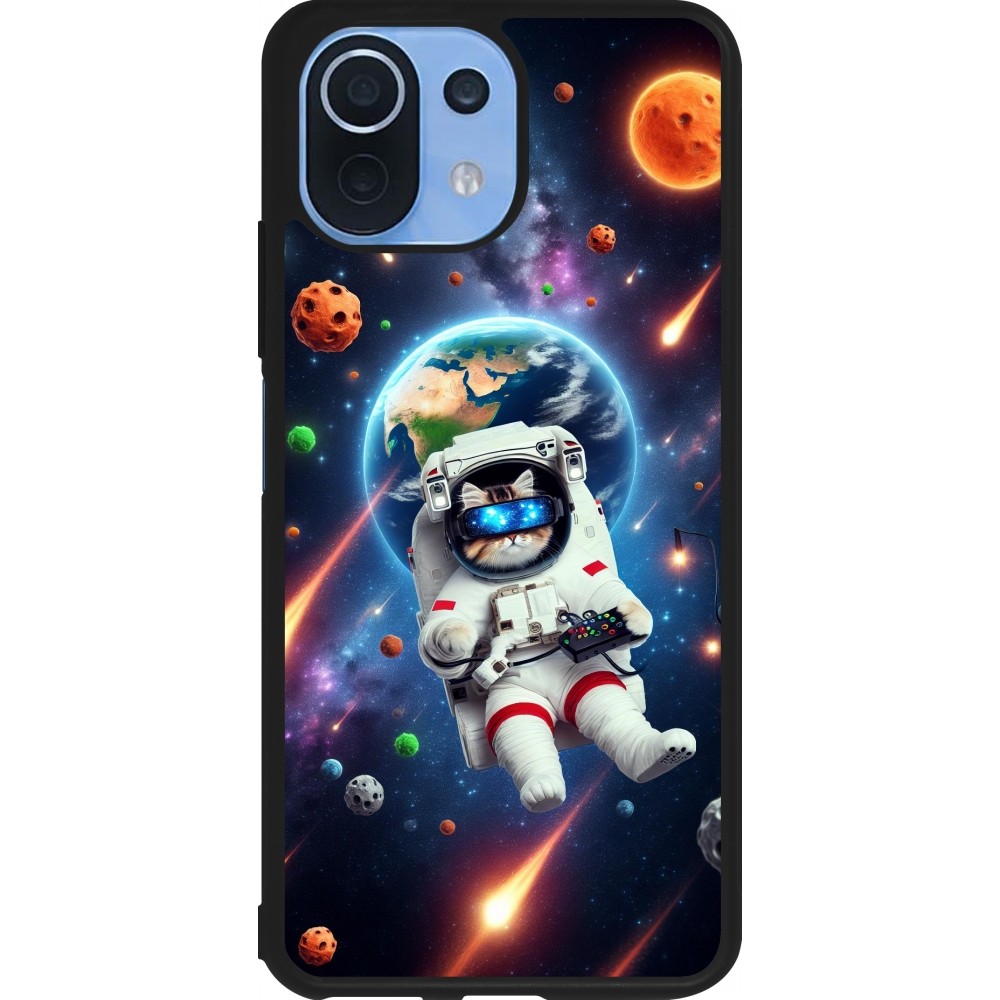 Xiaomi Mi 11 Lite 5G Case Hülle - Silikon schwarz VR SpaceCat Odyssee