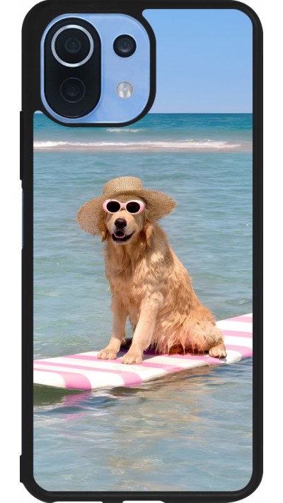 Xiaomi Mi 11 Lite 5G Case Hülle - Silikon schwarz Summer Dog on Paddle