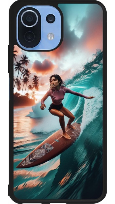 Xiaomi Mi 11 Lite 5G Case Hülle - Silikon schwarz Surferin aus Bali