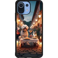 Xiaomi Mi 11 Lite 5G Case Hülle - Silikon schwarz Valentin 2024 Hund & Katze Kerzenlicht