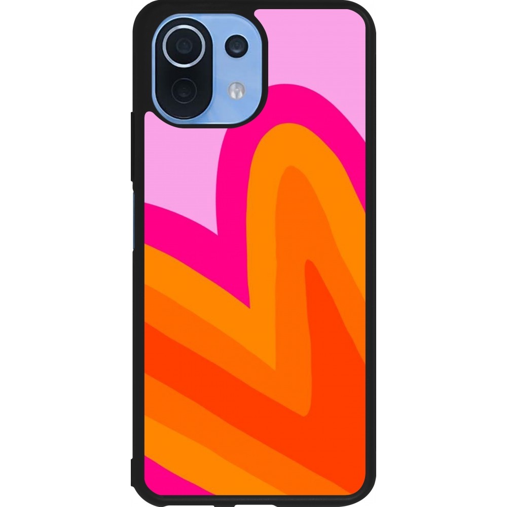 Xiaomi Mi 11 Lite 5G Case Hülle - Silikon schwarz Valentine 2024 heart gradient