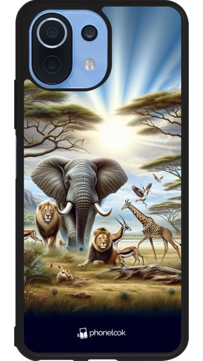 Xiaomi Mi 11 Lite 5G Case Hülle - Silikon schwarz Afrikanisches Wildleben