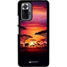 Xiaomi Redmi Note 10 Pro Case Hülle - Safari Sonnenuntergang Wildtiere