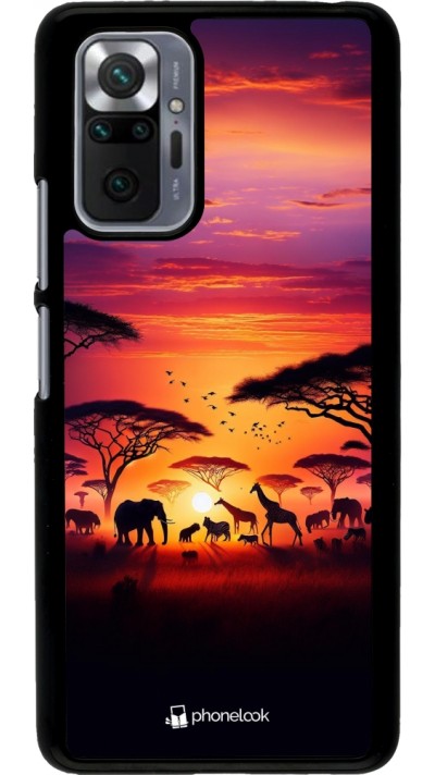 Xiaomi Redmi Note 10 Pro Case Hülle - Safari Sonnenuntergang Wildtiere