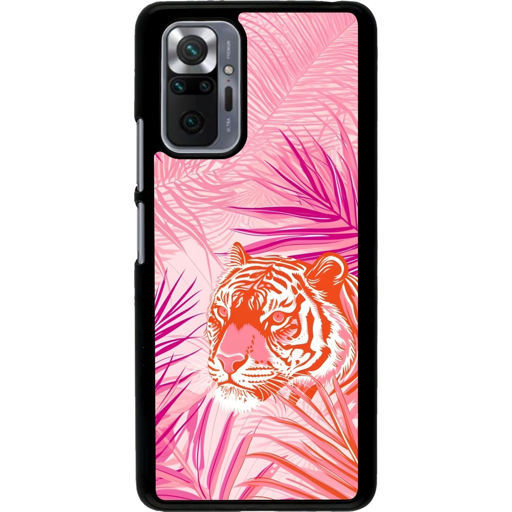 Xiaomi Redmi Note 10 Pro Case Hülle - Tiger Palmen rosa