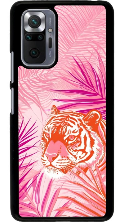 Coque Xiaomi Redmi Note 10 Pro - Tigre palmiers roses