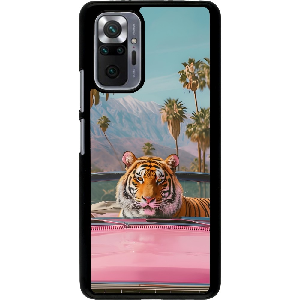 Xiaomi Redmi Note 10 Pro Case Hülle - Tiger Auto rosa