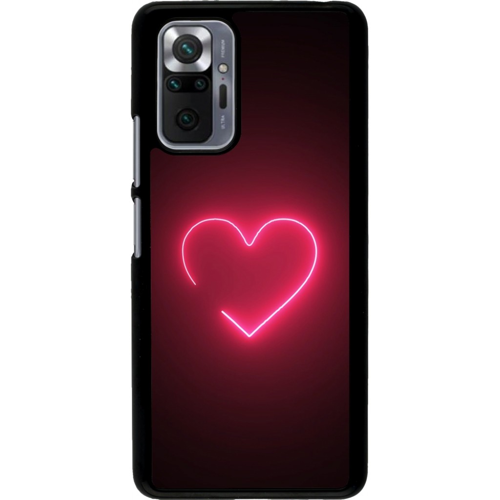Xiaomi Redmi Note 10 Pro Case Hülle Valentine 2023 Single Neon Heart 1606