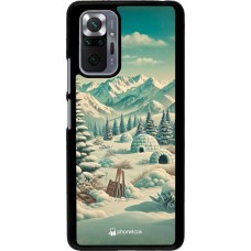 Xiaomi Redmi Note 10 Pro Case Hülle - Vintage Schneebedeckter Berg Iglu