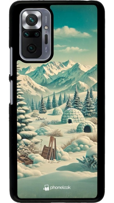 Xiaomi Redmi Note 10 Pro Case Hülle - Vintage Schneebedeckter Berg Iglu